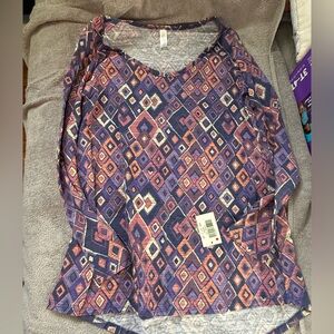 LuLaRoe Multicolor Geometric Blouse
